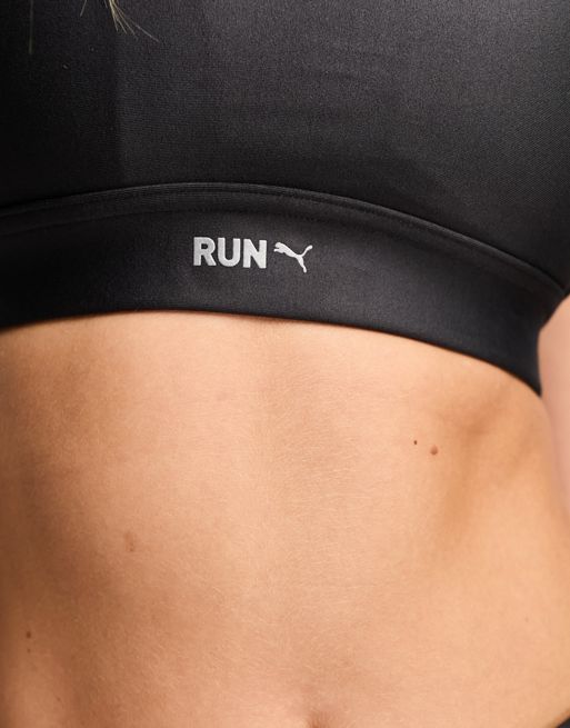 Puma Training Evolve medium support sports bra in dark grey