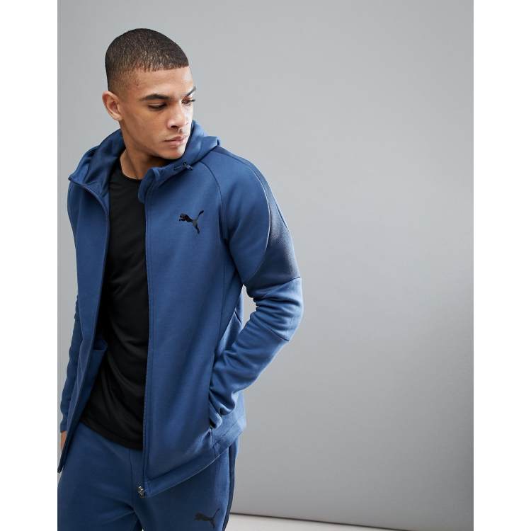 Puma Running evostripe move full zip hoodie in blue 59491550