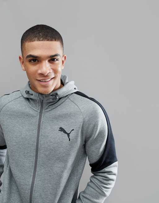 Puma Running evostripe move full zip hoodie in gray 59491503 ASOS