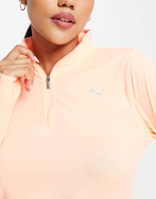 PUMA Running Favorite 1 4 zip top in light orange ASOS
