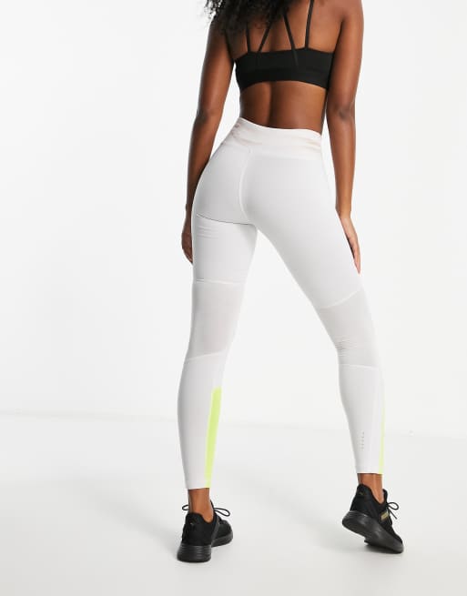 Puma Running favorite mid rise leggings with yellow pop in gray