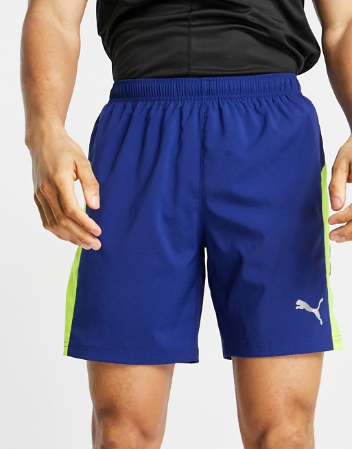 Puma Running Favourite short in blue with under layer tight