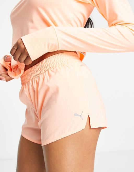 Puma Running Favourite woven 3 inch shorts in coral