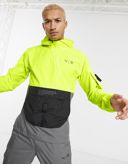 Puma Running First Mile jacket in neon yellow