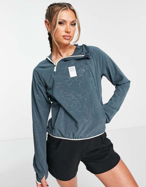 Puma Running First Mile woven jacket in blue and stone | ASOS