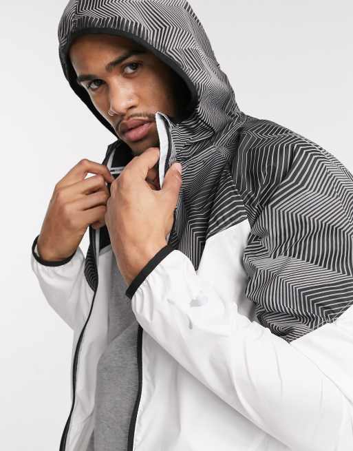 Puma Running graphic logo jacket in white