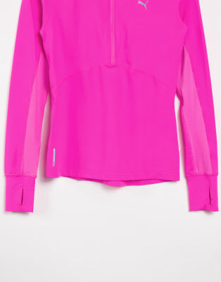 neon pink half zip