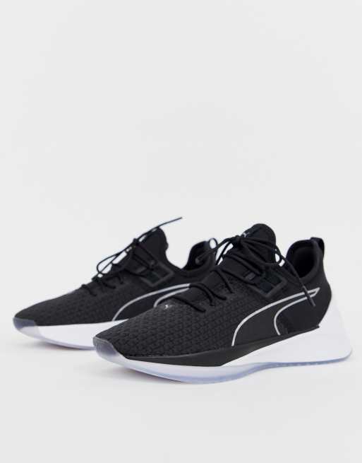 Puma running shoes store black and white