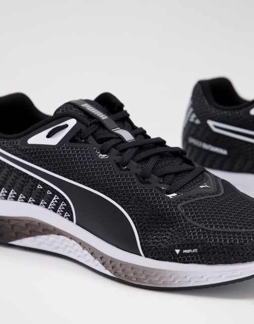 Puma Running Speed Sutamina 2 sneakers in black and gray