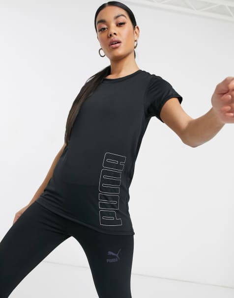 Puma – Running – T-Shirt mit Logo in Schwarz