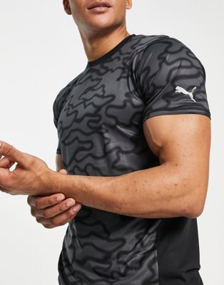 Puma Running t-shirt with wave print in black