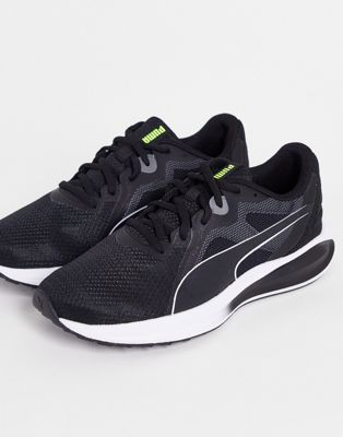 Puma Running Twitch Runner trainers in black and white