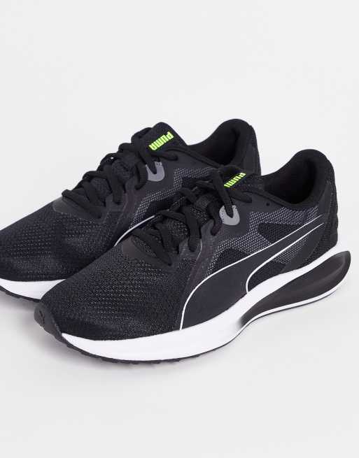 Puma Running Twitch sneakers in black and white