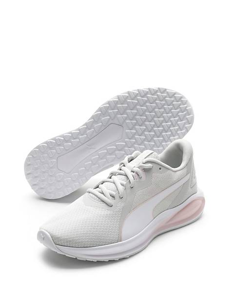 Puma Running Twitch sneakers in gray and pink