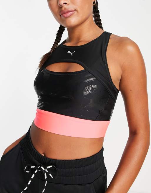 Puma - Running Ultraform - Croptop med udskæringsdetaljer i sort og pink