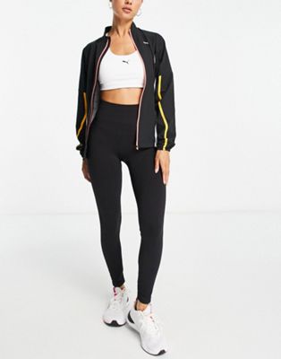 Puma Running ultraweave woven jacket in black and white print