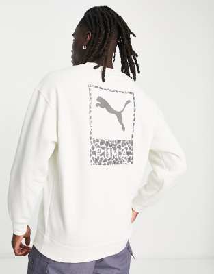 Puma safari back print sweatshirt in ecru