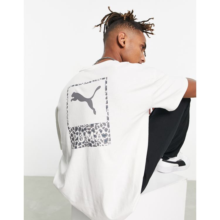 Puma safari back print t-shirt in ecru | ASOS