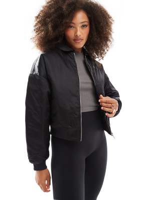 Puma Satin bomber jacket in puma black Compare Closer