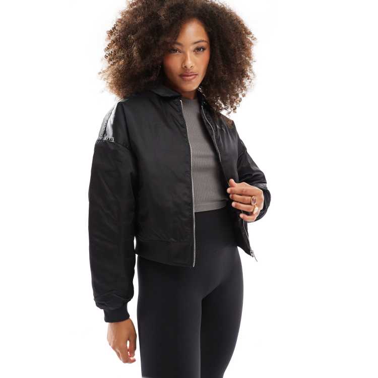 Puma Satin bomber jacket in puma black ASOS
