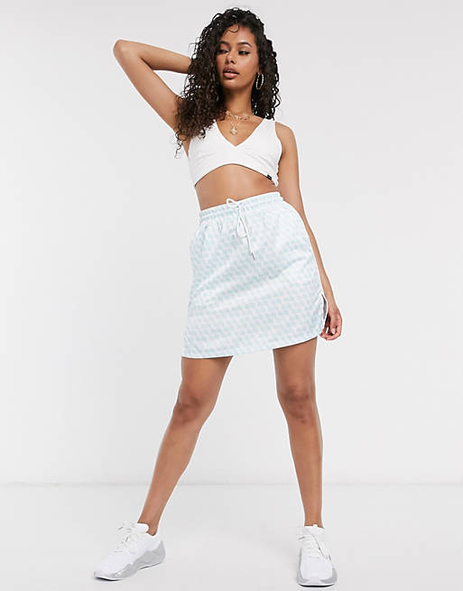 Puma satin skirt in blue with side splits