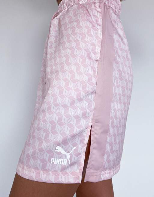 Puma satin skirt in pink with side splits | ASOS