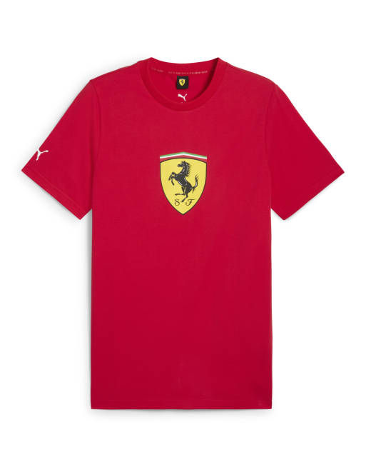 Puma Scuderia ferrari hp race coloured big shield t-shirt in rosso corsa, 3 of 4