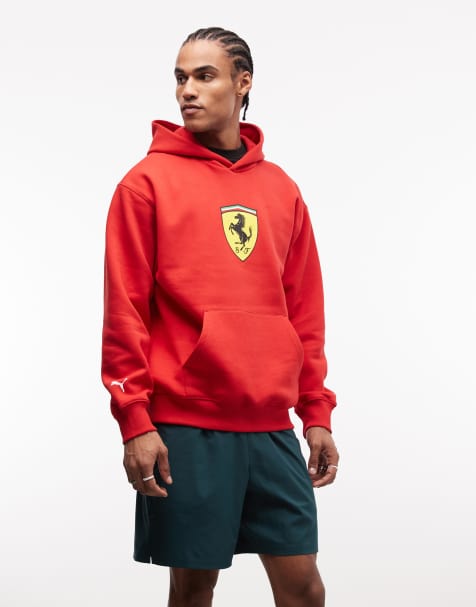 Puma Scuderia ferrari shield hoodie in red - view 1