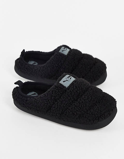 Scuff slippers in black | ASOS