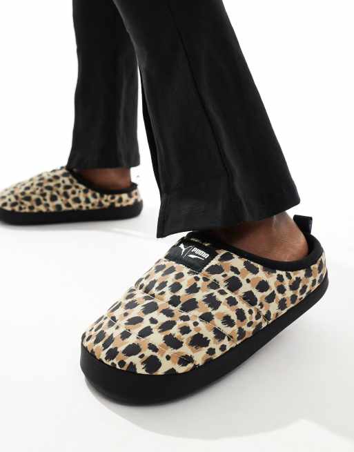 Leopard sequined round toe flat online slippers