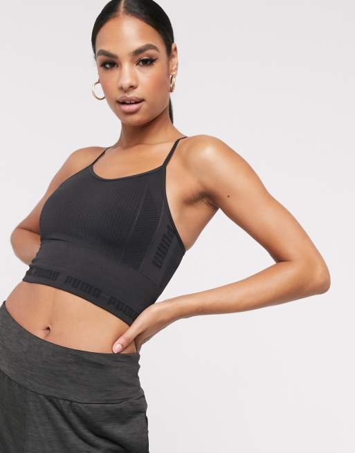 Puma seamless crop top in black | ASOS