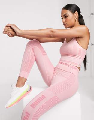 puma training seamless leggings in pink