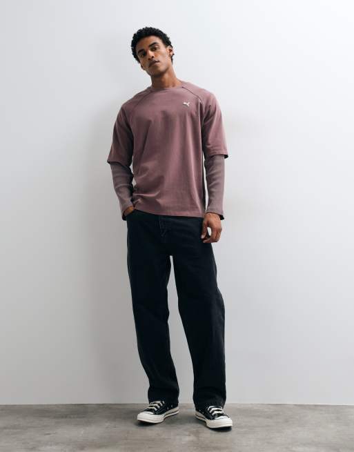 Puma Select essentials double layer tee in brown, 3 of 5