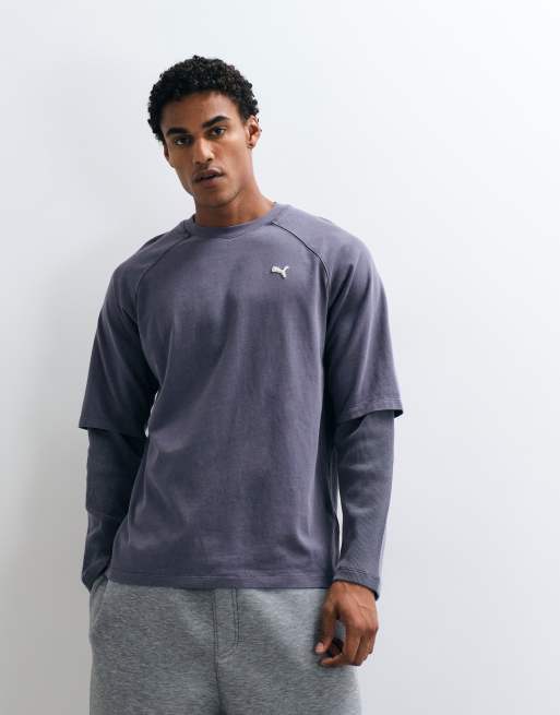 Puma Select essentials double layer tee in gray, 2 of 5
