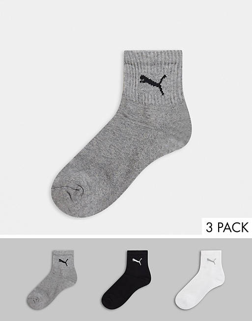 Puma - Set van 3 sokken in zwart, wit en grijs