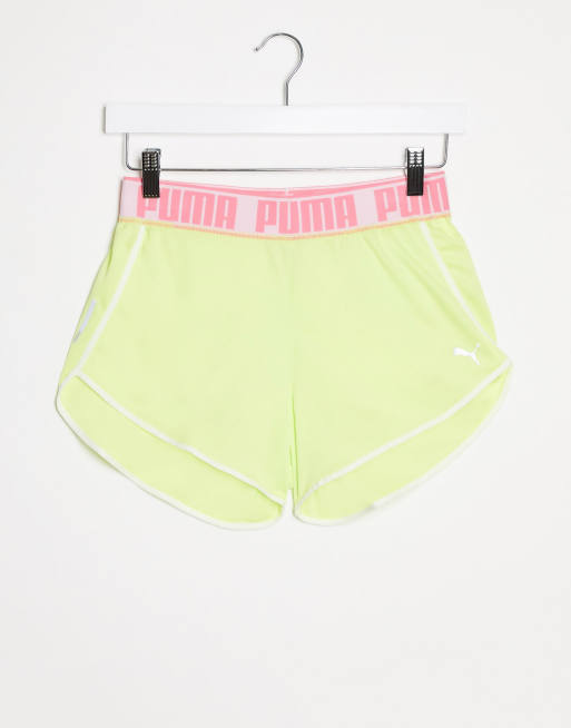 Puma - Short de course avec taille logo - Vert citron | ASOS