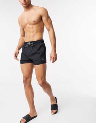 Puma short length swim shorts in black 