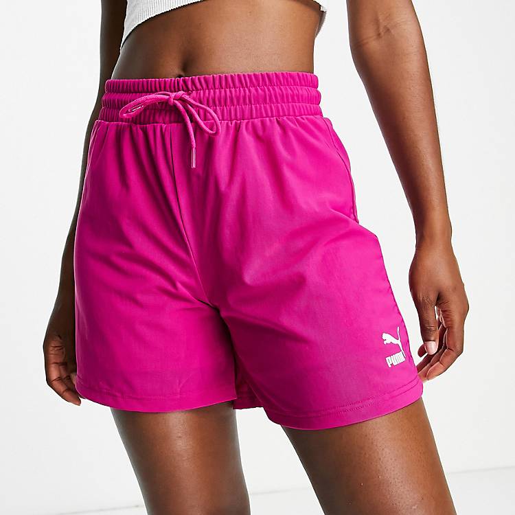 PUMA – Shorts aus Organza-Netzstoff in Rosa mit hohem Bund, exklusiv bei  ASOS | ASOS