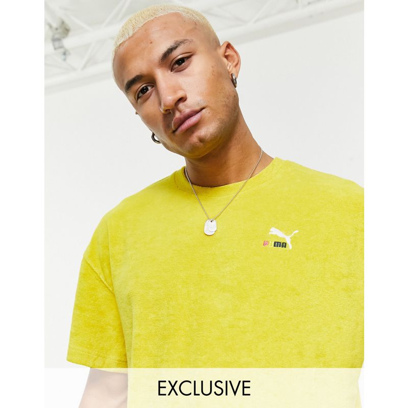 Puma – Skate – Frottee-T-Shirt in Gelb, exklusiv bei ASOS