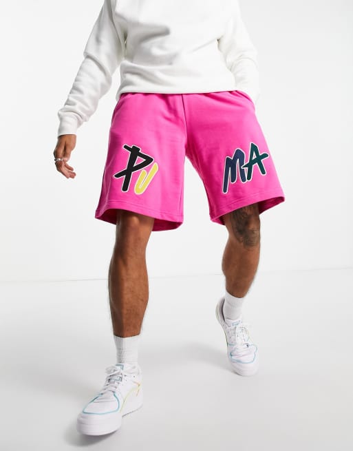 PUMA - Skate - Pink og multifarvede shorts i firkantet pasform 