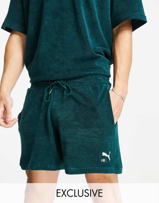 Puma Skate - Shorts i grøn frotté - Kun hos ASOS