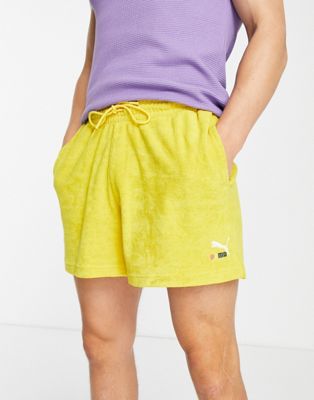 Puma skate towelling shorts in yellow exclusive to ASOS - ASOS Price Checker