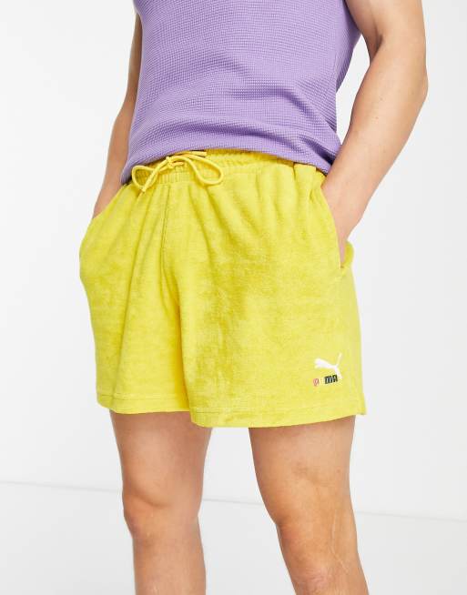 Yellow store puma shorts