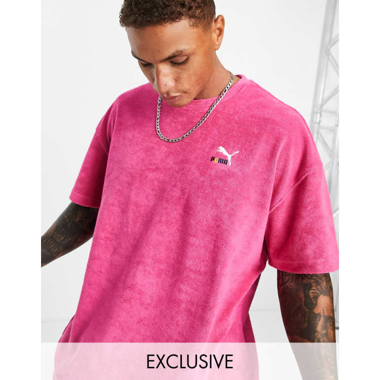 in pink exclusive towelling t-shirt asos ASOS Puma to | skate