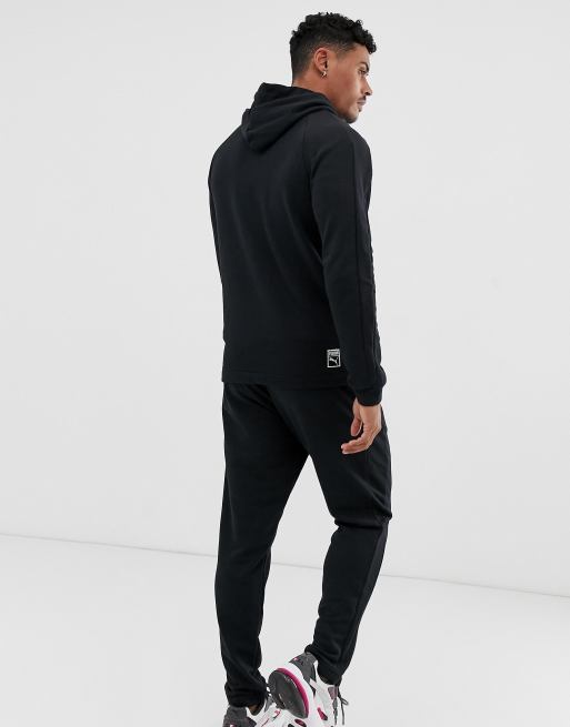 Puma skinny fit store tracksuit set in black