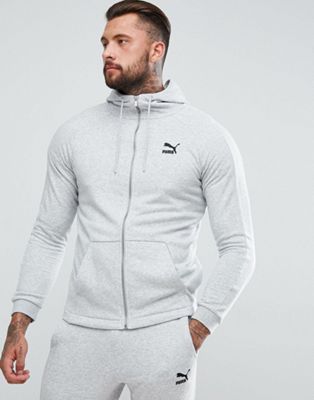 Puma Skinny Fit Tracksuit Set In Gray 