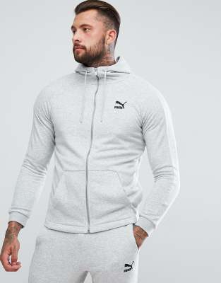 Puma Skinny Fit Tracksuit Set In Gray 