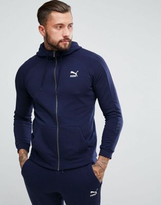 Puma Skinny Fit Tracksuit Set In Navy 
