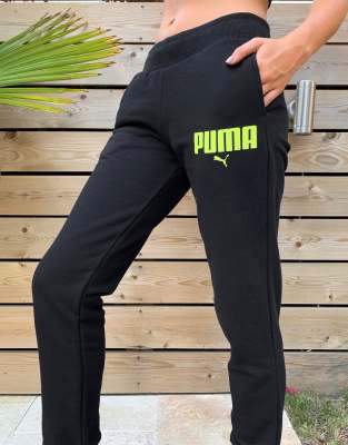 puma slim joggers in black