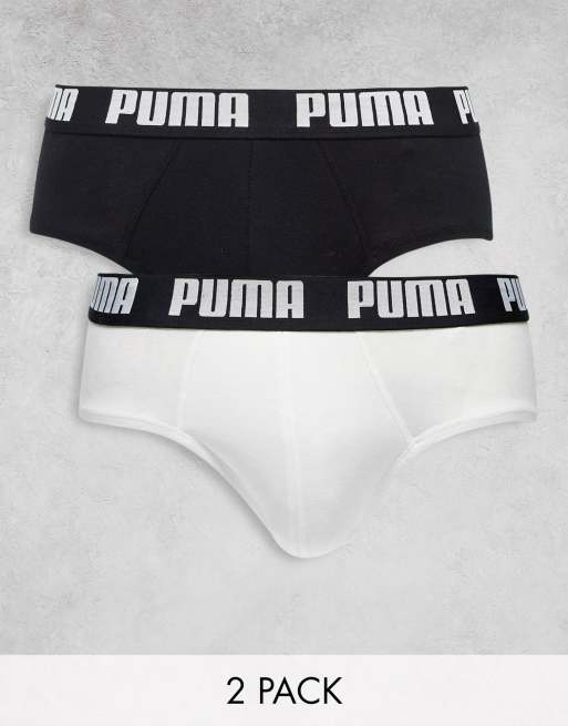 Puma – Slips im 2er-Set in Schwarz/Weiß